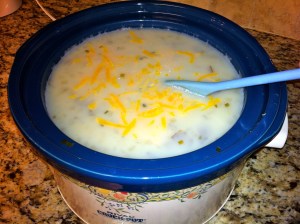 Crockpot Potato, Corn and Cheese Chowder