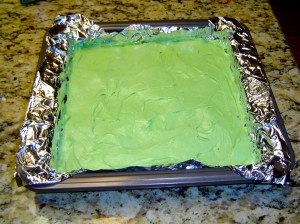 St. Patrick's Day Nanaimo Bars Preparation