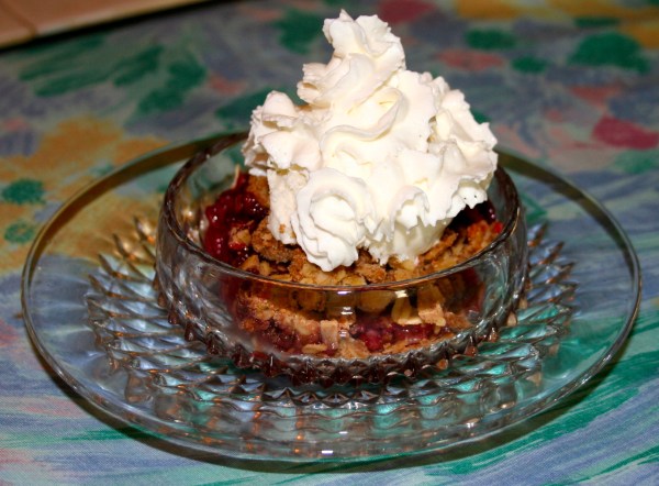 Raspberry, Blueberry, Nectarine Cobbler