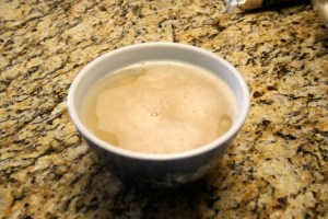 In a small bowl, add boiling water to the oats and let them stand for approx. 10 minutes while mixing the rest of the ingredients.