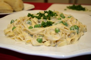 Serve with a caesar salad and fresh bread!