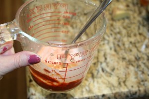 Mix together the curry paste and 1/4 cup of the coconut milk. 