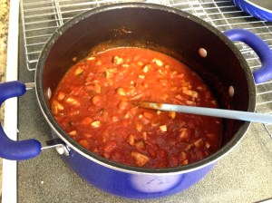 Spaghetti and Vegetable Lentil Sauce Preparation